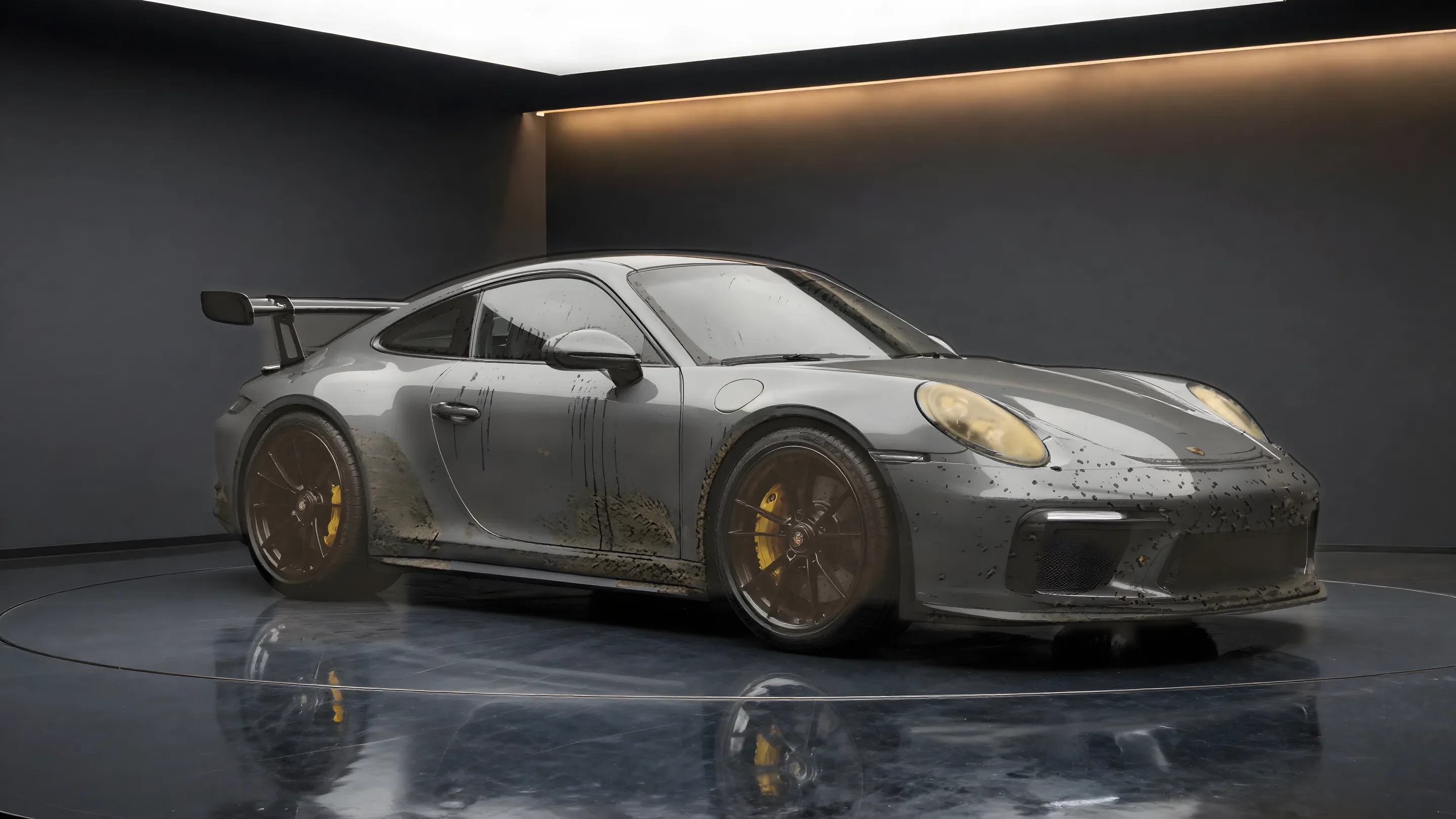 Porsche 911 GT3 in de studio, vies